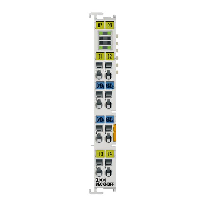 Beckhoff EL1034 | EtherCAT-Klemme, 4-Kanal-Digital-Eingang, 24 V DC, 10 µs, potenzialfrei